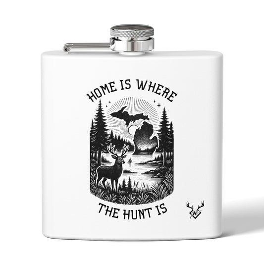 Home is Where the Hunt Is Stainless Steel Flask, 6oz